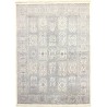 Beżowy srebrny subtelny dwupoziomowy dywan Tabriz z Indii 190x260cm wełna i jedwab wysoka jakość