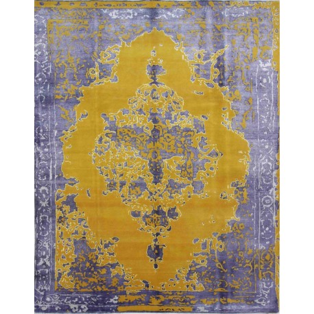 Unikatowy dywan jedwabny z Nepalu deseń vintage 250x300cm luksus jedwab z bananowca