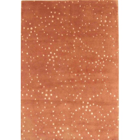 100% welniany ręcznie tkany dywan Nepal Exclusive ceglasty 140X200cm nowoczesny ciepły z jedwabiem