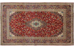 Czerwony oryginalny dywan Kashan (Keszan) z Iranu wełna 250x370cm perski