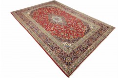 Czerwony oryginalny dywan Kashan (Keszan) z Iranu wełna 250x370cm perski
