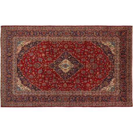 Czerwony oryginalny dywan Kashan (Keszan) z Iranu wełna 250x360cm perski
