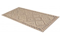Etniczny kilim szary z Afganistanu dzieło Chobi nomadyczny 100x200cm