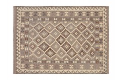 Beż brąz dywan kilim art deco 140x200cm z Afganistanu Chobi Old Style 100% wełna dwustronny vintage nomadyczny