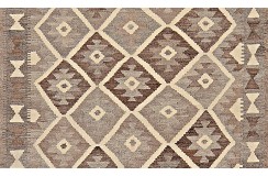 Etniczny kilim szary z Afganistanu dzieło Chobi nomadyczny 140x200cm