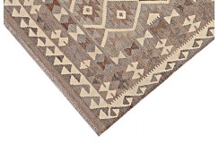 Etniczny kilim szary z Afganistanu dzieło Chobi nomadyczny 140x200cm