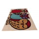 Designerski nowoczesny dywan wełniany dla dzieci z sówkami 170x240cm Indie 2cm gruby