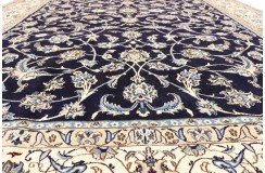 Ręcznie tkany dywan Nain 9la Habibian z Iranu 200x300cm granatowy
