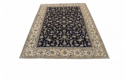 Ręcznie tkany dywan Nain 9la Habibian z Iranu 200x300cm granatowy