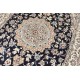 Gęsto ręcznie tkany dywan Nain 9la z Iranu wełna + jedwab 150x240cm granatowy