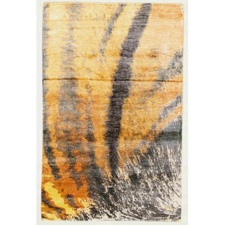 100% welniany ręcznie tkany dywan Nepal Exclusive Vintage pomarańczowy 120X180cm nowoczesny ciepły z jedwabiem