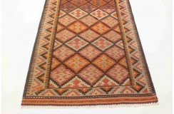 Etniczny kilim kolorowy z Iranu - rękodzieło Fars nomadyczny 120x370cm