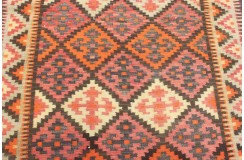 Etniczny kilim kolorowy z Iranu - rękodzieło Fars nomadyczny 120x370cm