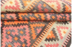 Etniczny kilim kolorowy z Iranu - rękodzieło Fars nomadyczny 120x370cm