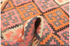 Etniczny kilim kolorowy z Iranu - rękodzieło Fars nomadyczny 120x370cm