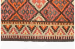 Etniczny kilim kolorowy z Iranu - rękodzieło Fars nomadyczny 120x370cm