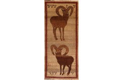 Etniczny dywan ręcznie tkany perski Kaszkaj Gabbeh Iran 100% wełna gruby chodnik 110x250cm