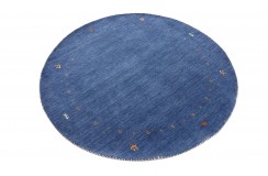 100% wełna gruby dywan handloom z indii  niebieski okrągły 150x150cm