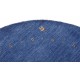 Gładki 100% wełniany dywan Gabbeh Handloom okrągły niebieski 80x80cm etniczne wzory