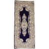 Bogaty klasyczny granatowy perski dywan Kerman (Kirman) ok 75x175cm 100% wełna