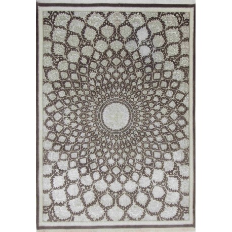 Brązowy bogaty dywan Indo Tabriz Gum-bat 100% wełna ok 170x240cm