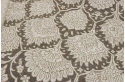 Kwiatowy ręcznie tkany dywan Tabriz z Indii wełniany brązowy 170x240cm