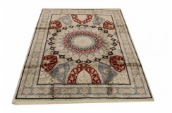 Kwiatowy ręcznie tkany dywan Tabriz z Indii wełniany kolorowy 170x240cm