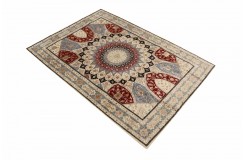 Kwiatowy ręcznie tkany dywan Tabriz z Indii wełniany kolorowy 170x240cm