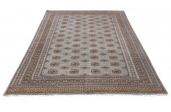 Oryginalny dywan Buchara z Pakistanu 100% wełna 250x350cm szary