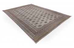 Oryginalny dywan Buchara z Pakistanu 100% wełna 250x350cm szary