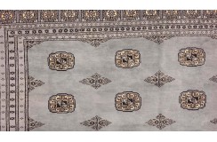 Oryginalny dywan Buchara z Pakistanu 100% wełna 250x350cm szary