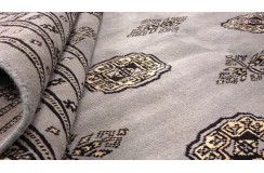 Oryginalny dywan Buchara z Pakistanu 100% wełna 250x350cm szary