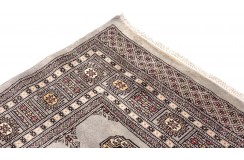Oryginalny dywan Buchara z Pakistanu 100% wełna 170x250cm szary