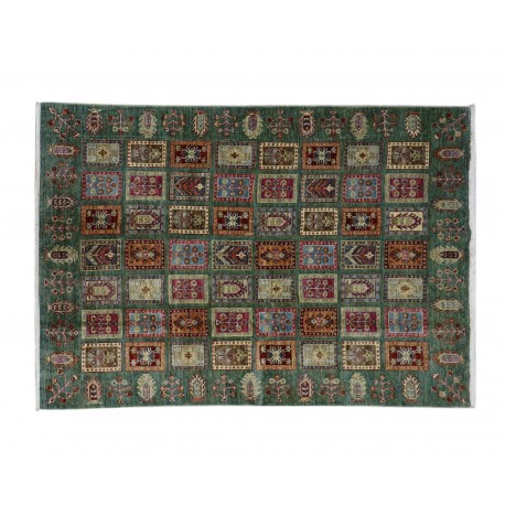 Dywan Ziegler Khorjin Arijana Gabbeh 100% wełna kamienowana ręcznie tkany luksusowy 170x230cm zielony