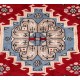 Buchara dywan okrągły ręcznie tkany z Pakistanu 100% wełna czerwony ok 60x60cm