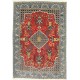 Perski luksusowy dywan KOM (GHOM) ręczne tkany 140x200cm 100% wełna kwatowy gustowny czerwony