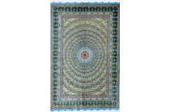 KOM - nowy piękny perski dywan (GHOM) 100% jedwab ręcznie tkany Iran oryginalny unikat 132x202cm