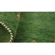 Gładki 100% wełniany dywan Gabbeh Handloom okrągły zielony 200x200cm etniczne wzory