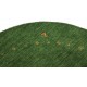 Gładki 100% wełniany dywan Gabbeh Handloom okrągły zielony 80x80cm etniczne wzory