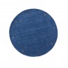 Gładki 100% wełniany dywan Gabbeh Handloom okrągły niebieski 200x200cm etniczne wzory