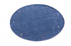 100% wełna gruby dywan handloom z indii niebieski okrągły 150x150cm