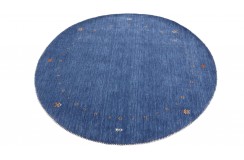 100% wełna gruby dywan handloom z indii niebieski okrągły 150x150cm