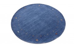 100% wełna gruby dywan handloom z indii niebieski okrągły 150x150cm