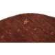 Gładki 100% wełniany dywan Gabbeh Handloom okrągły brązowy 80x80cm etniczne wzory