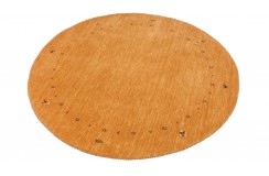 100% wełna gruby dywan handloom z indii pomarańczowy okrągły 80x80cm