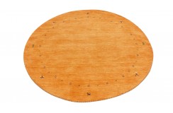 100% wełna gruby dywan handloom z indii pomarańczowy okrągły 80x80cm