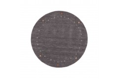Gładki 100% wełniany dywan Gabbeh Handloom okrągły fioletowy 120x120cm etniczne wzory