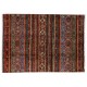 Dywan Ziegler Khorjin Arijana Shaal 100% wełna kamienowana ręcznie tkany luksusowy 170x230cm kolorowy w pasy