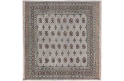 Buchara dywan ręcznie tkany z Pakistanu 100% wełna szary ok 250x250cm
