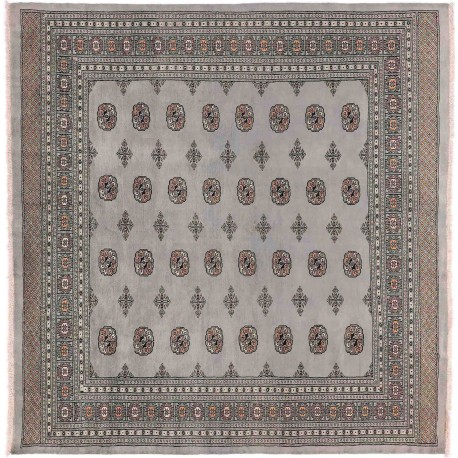 Buchara dywan ręcznie tkany z Pakistanu 100% wełna szary ok 250x250cm